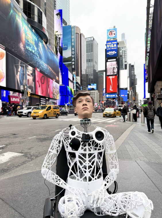 Captcha humanoid robot at Times Square in New York